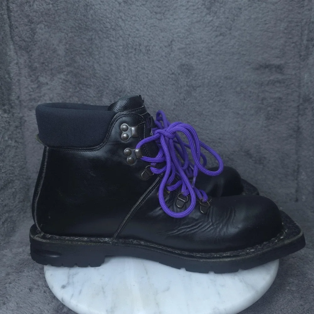 Alico Nordic Cross-Country Ski Boots Mens 11 Black Leather Lugged Vibram 75mm